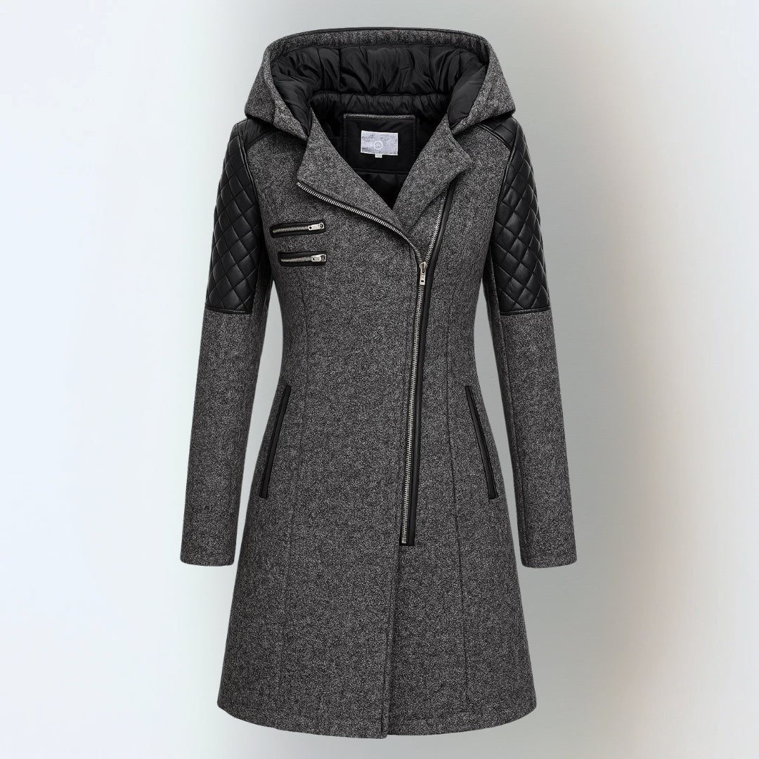 Dark grey winter jacket, front view