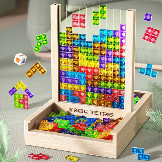 Wooden Block Puzzle Game, Family Board Game and Logic Puzzle for Kids and Adults