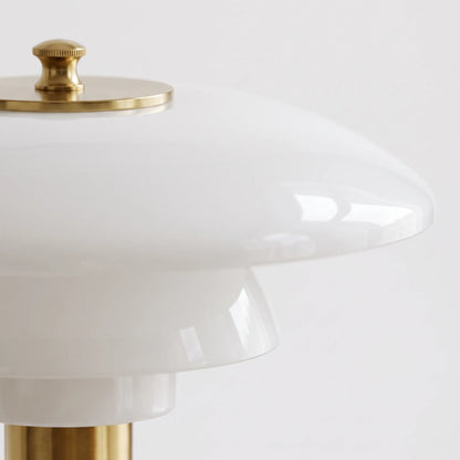 Side view of the tiered shade table lamp