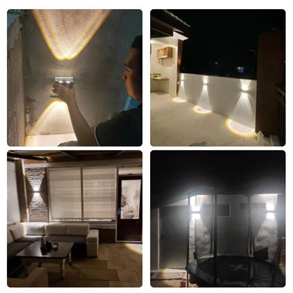 Outdoor wall light beside an entrance door